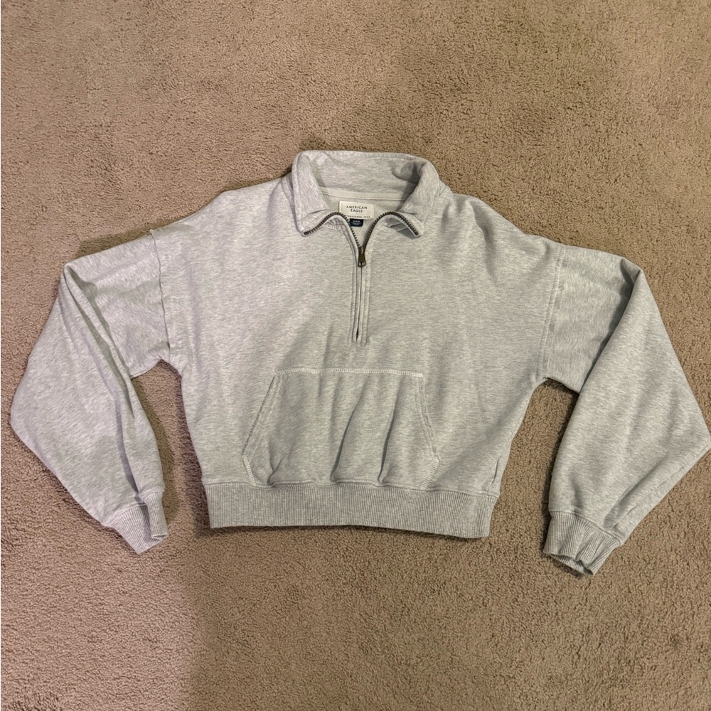 American Eagle Outfitters Gray Quarter Zip Women's Sweater